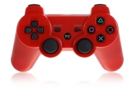Trådlös handkontroll till PS3 med Bluetooth & DoubleShock 3, Röd i gruppen HEMELEKTRONIK / Spelkonsoler & Tillbehör / Sony PlayStation 3 hos TP E-commerce Nordic AB (38-4446)