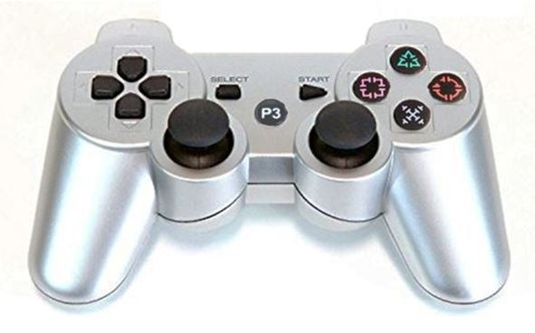 Trådlös handkontroll till PS3 med Bluetooth & DoubleShock 3, Silver i gruppen HEMELEKTRONIK / Spelkonsoler & Tillbehör / Sony PlayStation 3 hos TP E-commerce Nordic AB (38-4447)