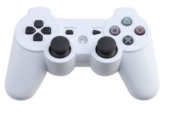 Trådlös handkontroll till PS3 med Bluetooth & DoubleShock 3, Vit i gruppen HEMELEKTRONIK / Spelkonsoler & Tillbehör / Sony PlayStation 3 hos TP E-commerce Nordic AB (38-4491)