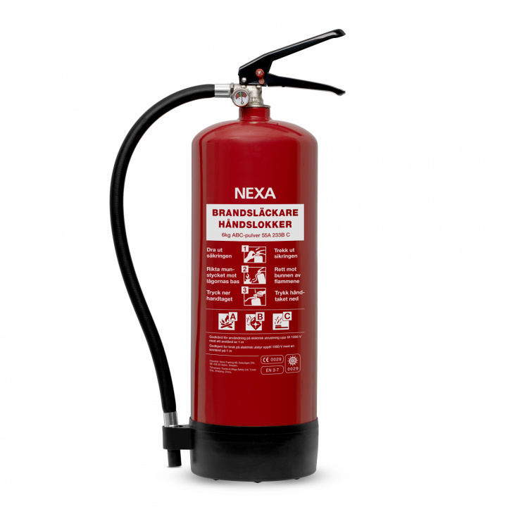 Nexa Fire & Safety Brandsläckare Röd 6kg 55A | HEM, HUSHÅLL & TRÄDGÅRD - Larm & Säkerhet - Brand, rök, gas - Brandsläckare | GameStuff