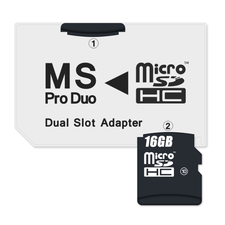 MS Pro Duo Adapter för 2 x MicroSD i gruppen HEMELEKTRONIK / Spelkonsoler & Tillbehör / Sony PlayStation Vita hos TP E-commerce Nordic AB (38-4680)