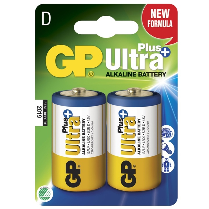 GP Ultra Plus Alkaline D LR20 2-p i gruppen HEMELEKTRONIK / Batterier & Laddare / Batterier / Övriga hos TP E-commerce Nordic AB (38-46985)