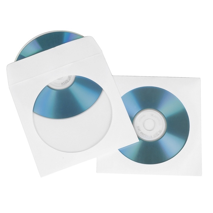 Hama Cd/Dvd-Ficka Papper Vit 100-Pack i gruppen HEMELEKTRONIK / Lagringsmedia / CD/DVD/BD-skivor / CD/DVD förvaring hos TP E-commerce Nordic AB (38-47334)