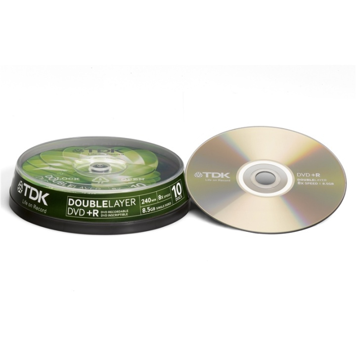 TDK DVD+R DL Cakebox 10-pack 8,5 GB i gruppen HEMELEKTRONIK / Lagringsmedia / CD/DVD/BD-skivor / DVD+R hos TP E-commerce Nordic AB (38-47845)
