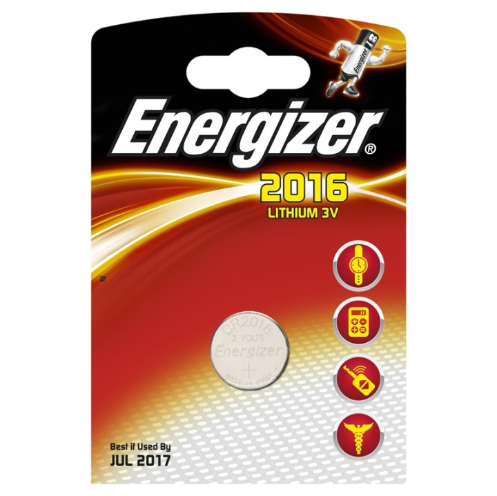 Energizer Batteri CR2016 Lithium 1-pack i gruppen HEMELEKTRONIK / Batterier & Laddare / Batterier / Knappcell hos TP E-commerce Nordic AB (38-47909)