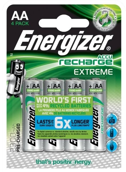 Energizer Batteri Aa/Lr6 Laddbart Ni-Mh 2300Mah 4-Pack i gruppen HEMELEKTRONIK / Batterier & Laddare / Batterier / AA hos TP E-commerce Nordic AB (38-47926)