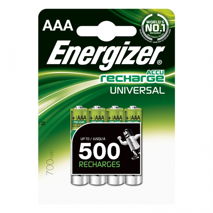 Energizer Batteri AAA/Lr03 Laddbart Ni-Mh 700Mah 4-Pack i gruppen HEMELEKTRONIK / Batterier & Laddare / Laddningsbara batterier hos TP E-commerce Nordic AB (38-47946)