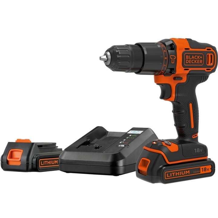 BLACK+DECKER Skruvdragare 18V 2 batterier i gruppen HEM, HUSHÅLL & TRÄDGÅRD / Verktyg / Skruvdragare hos TP E-commerce Nordic AB (38-50226)