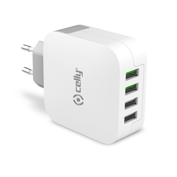 Celly USB-laddare 4xUSB 4,8A (24W) i gruppen SMARTPHONE & SURFPLATTOR / Laddare & Kablar / Väggladdare / Väggladdare USB hos TP E-commerce Nordic AB (38-50657)