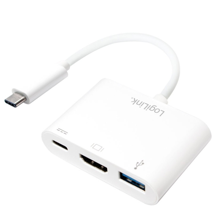 LogiLink USB-C -> HDMI + USB-C + USB i gruppen HEMELEKTRONIK / Kablar & Adaptrar / HDMI / Adaptrar hos TP E-commerce Nordic AB (38-50667)