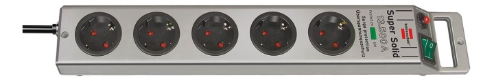 Super-Solid 13.500A extension socket 5-way silve 2,5m H05VV-F 3G1,5 i gruppen HEM, HUSHÅLL & TRÄDGÅRD / El & Belysning / Grenuttag hos TP E-commerce Nordic AB (38-52753)