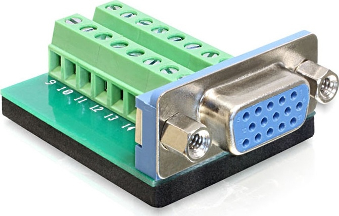 DeLOCK Adapter Terminalblock, VGA Sub-D 15Pin Hona i gruppen DATORER & KRINGUTRUSTNING / Datorkablar / VGA / Adaptrar hos TP E-commerce Nordic AB (38-52992)