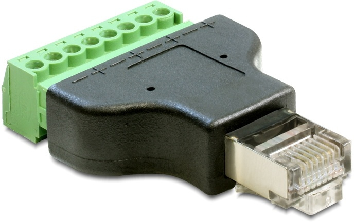 DeLOCK terminalblocksadapter, RJ45 hane, 8-pin i gruppen DATORER & KRINGUTRUSTNING / Datorkablar / Nätverkskablar / Adaptrar & Skarvdon hos TP E-commerce Nordic AB (38-52998)