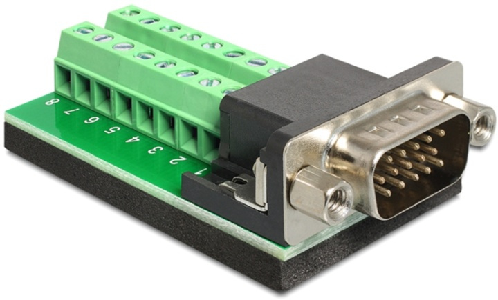 DeLOCK HD-15 terminalblockadapter, HD-15 hane i gruppen DATORER & KRINGUTRUSTNING / Datorkablar / VGA / Adaptrar hos TP E-commerce Nordic AB (38-53001)