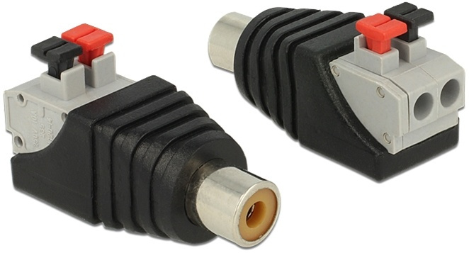 DeLOCK RCA terminalblocksadapter, RCA hona, pitch 5mm i gruppen HEMELEKTRONIK / Kablar & Adaptrar / RCA-kablar & adaptrar / Adaptrar hos TP E-commerce Nordic AB (38-53011)