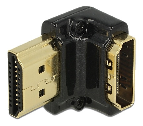 DeLOCK HDMI-adapter, 19-pin ho-ha, vinklad 90° nedåt, svart i gruppen HEMELEKTRONIK / Kablar & Adaptrar / HDMI / Adaptrar hos TP E-commerce Nordic AB (38-53018)