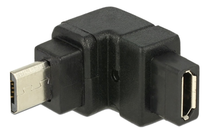 DeLOCK USB Typ Micro-B hane till Micro -B hona adapter, uppåt i gruppen DATORER & KRINGUTRUSTNING / Datorkablar / USB-kablar / Micro-USB / Adaptrar hos TP E-commerce Nordic AB (38-53025)