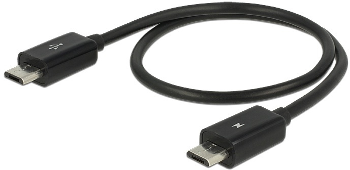 DeLOCK Power Sharing Cable, Micro B ha - Micro B ha OTG, 0,3m svart i gruppen DATORER & KRINGUTRUSTNING / Datorkablar / USB-kablar / Micro-USB / Kablar hos TP E-commerce Nordic AB (38-53043)