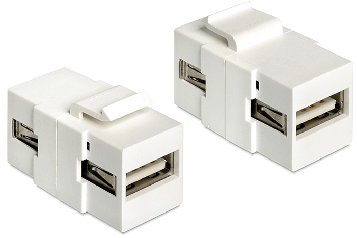 DeLOCK Keystone modul, USB 2.o Typ A ho - USB Typ A ho i gruppen DATORER & KRINGUTRUSTNING / Datorkablar / Nätverkskablar / Adaptrar & Skarvdon hos TP E-commerce Nordic AB (38-53090)