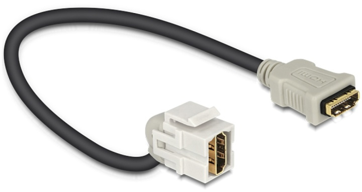 DeLOCK Keystone modul med kabel, HDMI ho - ho, 22cm, grå i gruppen DATORER & KRINGUTRUSTNING / Datorkablar / Nätverkskablar / Adaptrar & Skarvdon hos TP E-commerce Nordic AB (38-53092)