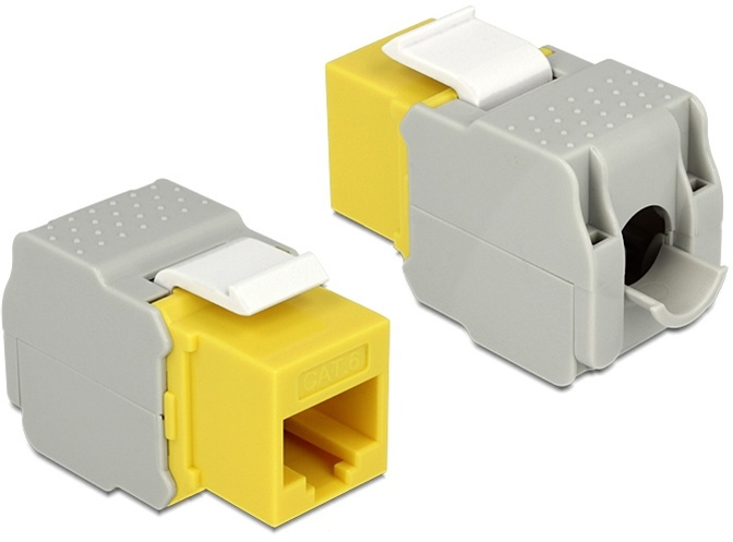 DeLOCK UTP Cat6 Keystone modul, RJ45 ho - LSA Cat6, Tool-free gul/grå i gruppen DATORER & KRINGUTRUSTNING / Datorkablar / Nätverkskablar / Adaptrar & Skarvdon hos TP E-commerce Nordic AB (38-53096)