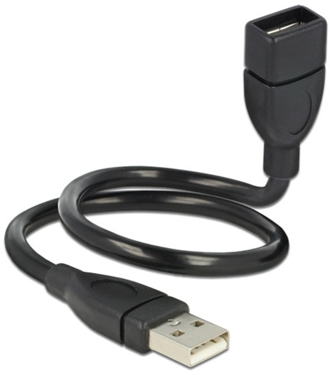 DeLOCK 83498, Formbar USB-kabel, USB Typ A ha - ho, 0,35m i gruppen DATORER & KRINGUTRUSTNING / Datorkablar / USB-kablar / USB-A / Kablar hos TP E-commerce Nordic AB (38-53165)