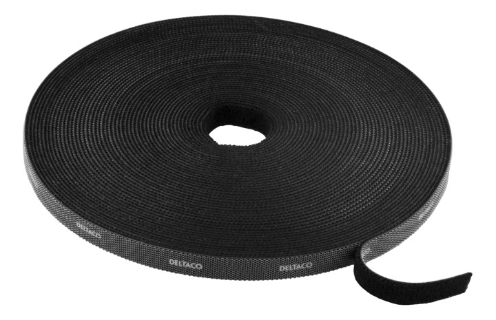 DELTACO kardborrband på rulle, bredd 10mm, 15m, svart i gruppen HEMELEKTRONIK / Kablar & Adaptrar / Kabelhantering hos TP E-commerce Nordic AB (38-53212)