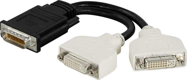 DELTACO DMS-59 till 2xDVI-I Dual Link adapter, ha - ho, 0,15m i gruppen DATORER & KRINGUTRUSTNING / Datorkablar / DVI / Adaptrar hos TP E-commerce Nordic AB (38-53308)