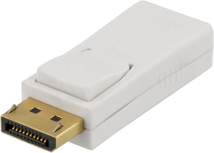 DELTACO DisplayPort till HDMI adapter, ha-ho, vit i gruppen DATORER & KRINGUTRUSTNING / Datorkablar / DisplayPort / Adaptrar hos TP E-commerce Nordic AB (38-53323)