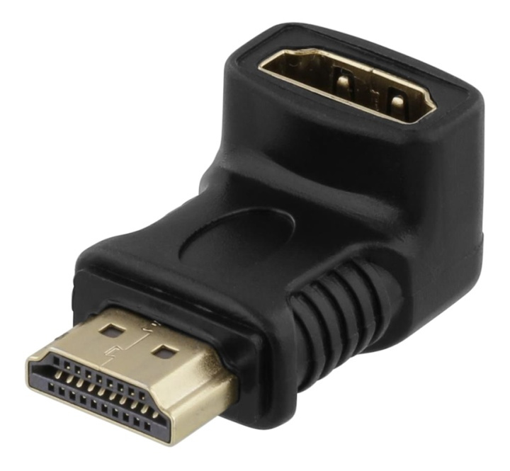 DELTACO HDMI-adapter, 19-pin ha till ho, vinklad, svart i gruppen HEMELEKTRONIK / Kablar & Adaptrar / HDMI / Adaptrar hos TP E-commerce Nordic AB (38-53376)
