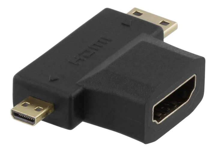 DELTACO HDMI-adapter, HDMI ho till mini HDMI ha och micro HDMI ha i gruppen HEMELEKTRONIK / Kablar & Adaptrar / HDMI / Adaptrar hos TP E-commerce Nordic AB (38-53378)