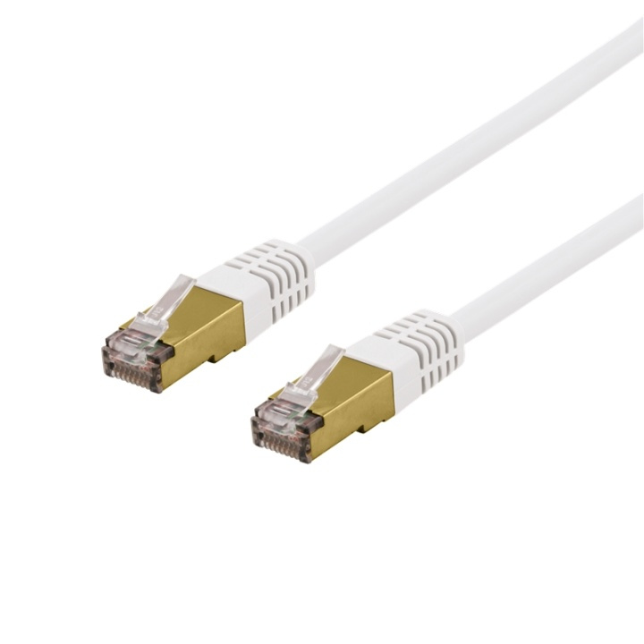 DELTACO S/FTP Cat6a patchkabel, delta cert, LSZH, 0,3m, vit i gruppen DATORER & KRINGUTRUSTNING / Datorkablar / Nätverkskablar / Cat6 hos TP E-commerce Nordic AB (38-53517)