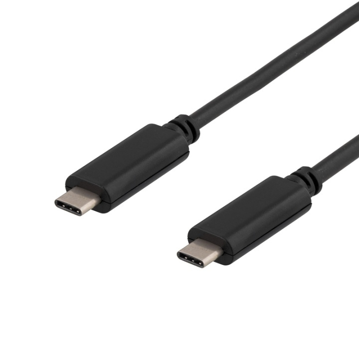 DELTACO USB 3.1 kabel, Gen 1, Typ C - Typ C, 0.25m, svart i gruppen SMARTPHONE & SURFPLATTOR / Laddare & Kablar / Kablar / Kablar Typ C hos TP E-commerce Nordic AB (38-53691)