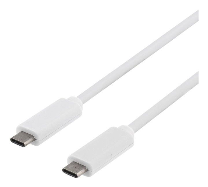 DELTACO USB 3.1 kabel, Gen 1, Typ C - Typ C, 0,5m, vit i gruppen SMARTPHONE & SURFPLATTOR / Laddare & Kablar / Kablar / Kablar Typ C hos TP E-commerce Nordic AB (38-53697)