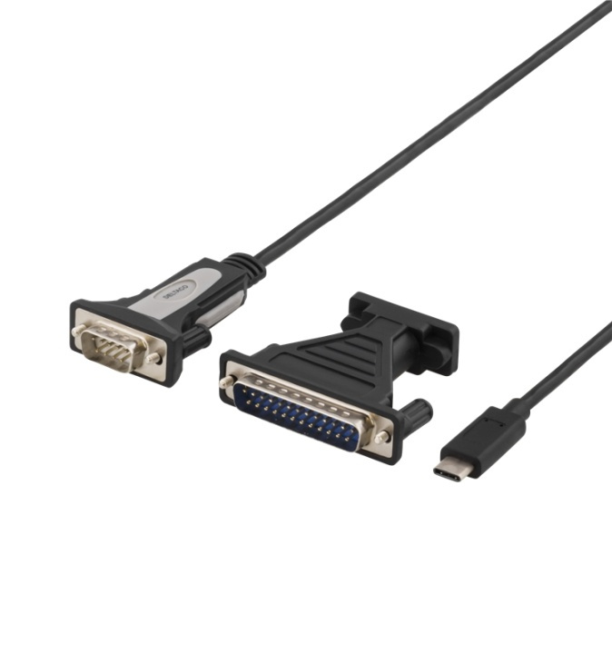DELTACO USB-C till seriell kabel, RS-232, 1xDE9 ha, 1,5m, svart i gruppen DATORER & KRINGUTRUSTNING / Datorkablar / Övriga datorkablar hos TP E-commerce Nordic AB (38-53725)