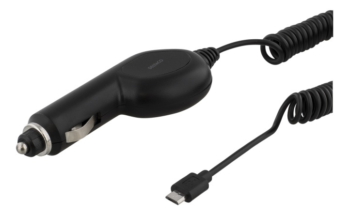 DELTACO billaddare med Micro USB, 1A, 12-24V, 1m spiralkabel, svart i gruppen SMARTPHONE & SURFPLATTOR / Laddare & Kablar / Billaddare / Billaddare microUSB hos TP E-commerce Nordic AB (38-53762)