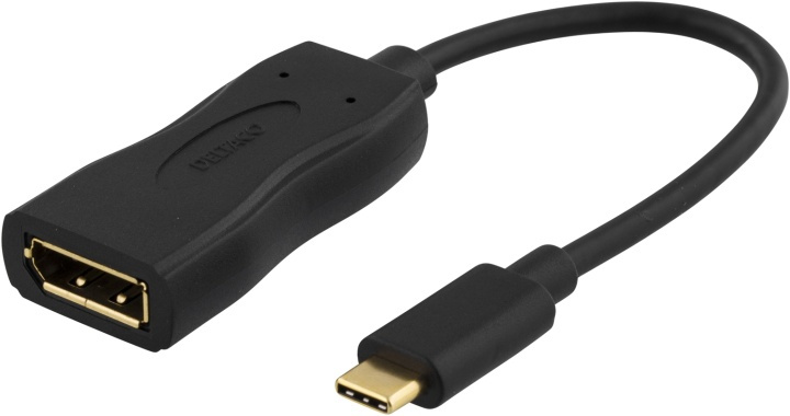DELTACO USB 3.1 till DisplayPort adapter, USB typ C - DP hona, svart i gruppen DATORER & KRINGUTRUSTNING / Datorkablar / DisplayPort / Adaptrar hos TP E-commerce Nordic AB (38-53770)