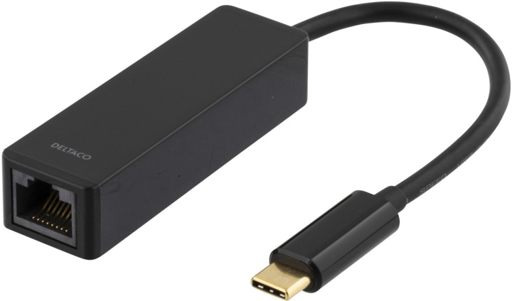 DELTACO USB 3.1 nätverksadapter, Gigabit, 1xRJ45, USB Typ C, svart i gruppen DATORER & KRINGUTRUSTNING / Nätverk / Nätverkskort / USB hos TP E-commerce Nordic AB (38-53772)