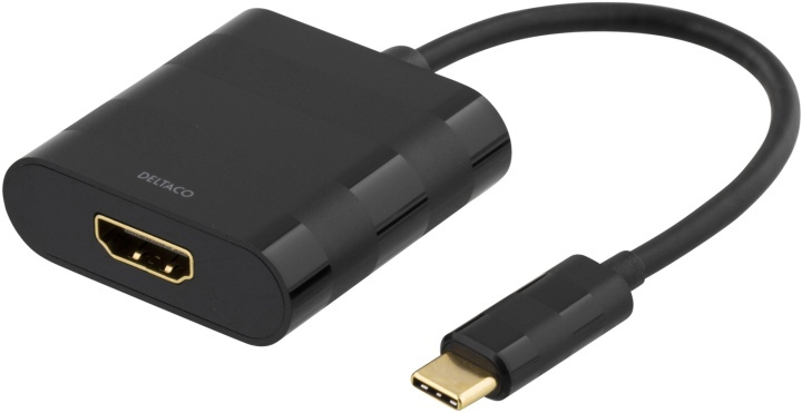 DELTACO USB 3.1 till HDMI adapter, USB typ C hane - HDMI hona, svart i gruppen HEMELEKTRONIK / Kablar & Adaptrar / HDMI / Adaptrar hos Teknikproffset Nordic AB (38-53775)