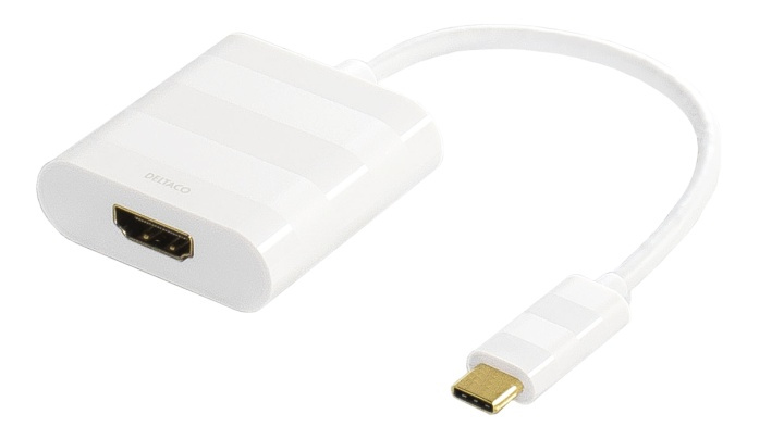 DELTACO USB 3.1 till HDMI adapter, Typ C ha - HDMI ho, 4K, UHD, vit i gruppen HEMELEKTRONIK / Kablar & Adaptrar / HDMI / Adaptrar hos TP E-commerce Nordic AB (38-53776)