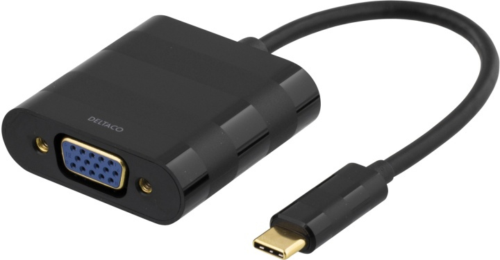 DELTACO USB 3.1 till VGA adapter, USB Typ C - VGA, svart i gruppen DATORER & KRINGUTRUSTNING / Datorkablar / VGA / Adaptrar hos TP E-commerce Nordic AB (38-53783)