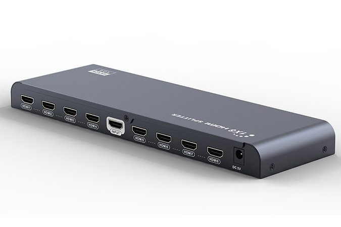 HDMI-splitter, 1 enhet till 8 skärmar, 4K i 60Hz, HDMI 2.0, svart i gruppen DATORER & KRINGUTRUSTNING / Datorkablar / Switchar & Splittrar hos TP E-commerce Nordic AB (38-53928)