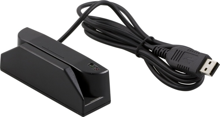 Magnetskortläsare, spår 1+2+3, USB, svart i gruppen HEMELEKTRONIK / Lagringsmedia / Minneskortläsare hos TP E-commerce Nordic AB (38-54051)