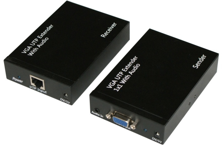 VGA och ljud-förlängare över Ethernet-kabel, upp till 300m, svart i gruppen DATORER & KRINGUTRUSTNING / Datorkablar / VGA / Adaptrar hos TP E-commerce Nordic AB (38-54149)