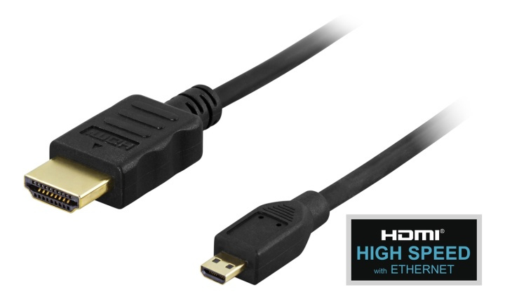 Deltaco HDMI till micro HDMI-kabel, 1 meter (HDMI-1013) i gruppen HEMELEKTRONIK / Kablar & Adaptrar / HDMI / Kablar hos TP E-commerce Nordic AB (38-5448)