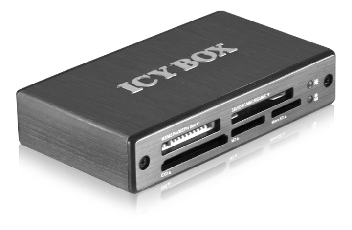 ICY BOX Extern USB 3.0 minneskortsläsare, 6-in-1, grå i gruppen HEMELEKTRONIK / Lagringsmedia / Minneskortläsare hos TP E-commerce Nordic AB (38-54548)