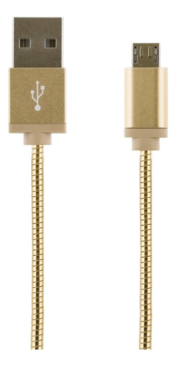 STREETZ USB Typ A ha - Micro B ha, metallklädd, 1m, USB 2.0, guld i gruppen SMARTPHONE & SURFPLATTOR / Laddare & Kablar / Kablar / Kablar microUSB hos Teknikproffset Nordic AB (38-55697)