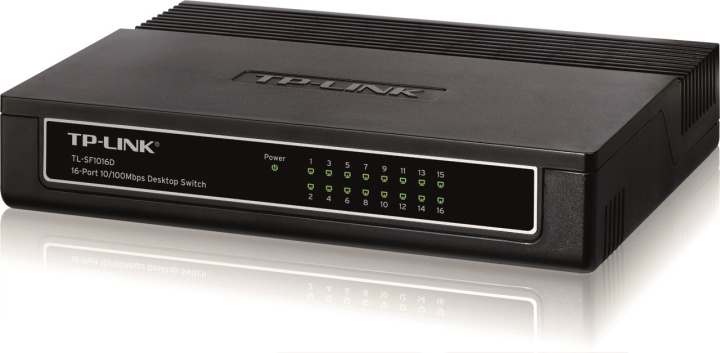 TP-LINK nätverksswitch, 16-ports, 10/100 , RJ45 i gruppen DATORER & KRINGUTRUSTNING / Nätverk / Switchar hos TP E-commerce Nordic AB (38-55806)