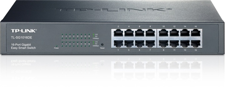 TP-LINK, nätverksswitch, 16-ports 10/100/1000Mbps, RJ45 i gruppen DATORER & KRINGUTRUSTNING / Nätverk / Switchar hos TP E-commerce Nordic AB (38-55809)