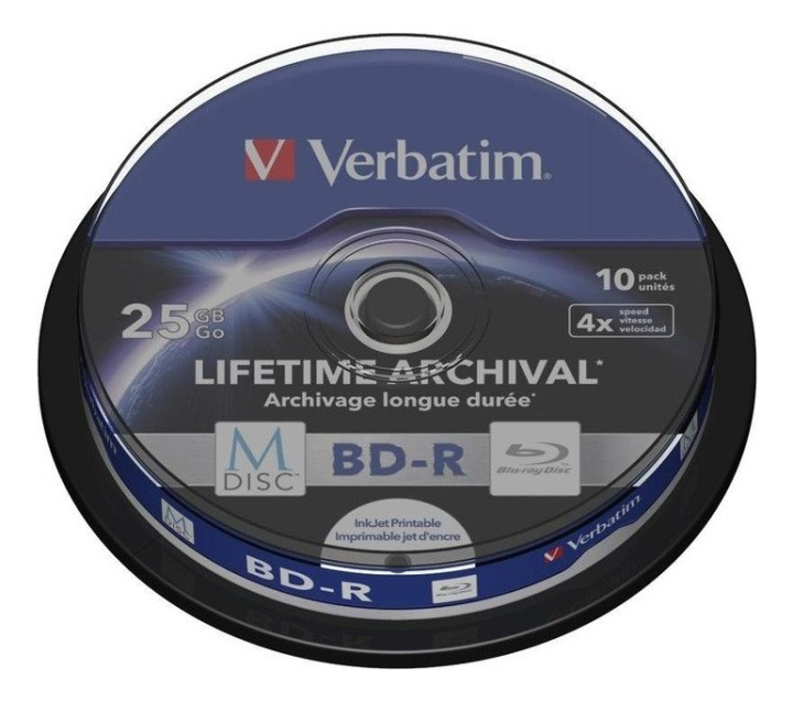 Verbatim - M-Disc BD-R Blu-Ray skivor, 10-pack spindel i gruppen HEMELEKTRONIK / Lagringsmedia / CD/DVD/BD-skivor / Blu-Ray hos TP E-commerce Nordic AB (38-55904)